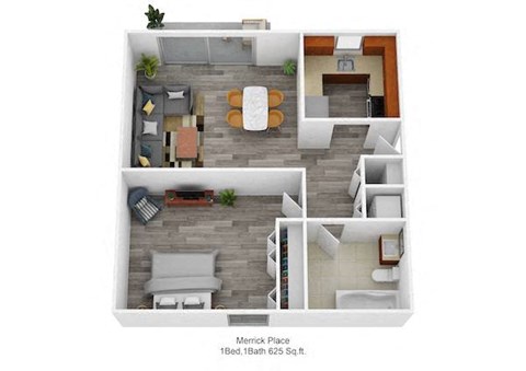 Merrick Place 1Bed 1Bath 625 Sq ft at Merrick Place, Lexington, Kentucky